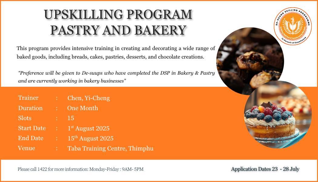 UPSKILLING PROGRAMS ON PASTRY AND BAKERY